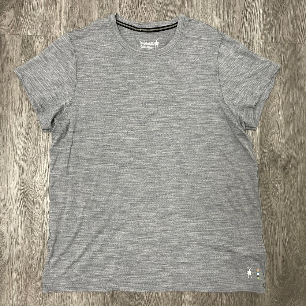 Smartwool T-shirt Women 1X Gray Merino Wool Compression Base Layer Top SW016918